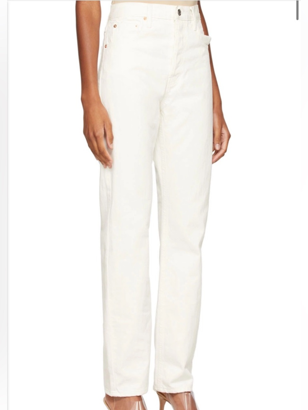 ESSE The Denim Jeans, Off White (Ecru)  | Size 27, 31” Inseam - Picture 3 of 7